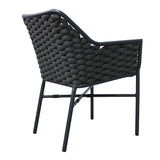 Scaun cu brate din aluminiu Ortegia, cu cadru antracit si sfoara, 57x62x82 cm