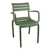 Scaun cu brațe stivuibil Almea, Polipropilenă, Antracit - Verde, 58x56x82 cm - Scaun cu brațe stivuibil Almea, Polipropilenă, Antracit - Verde, 58x56x82 cm