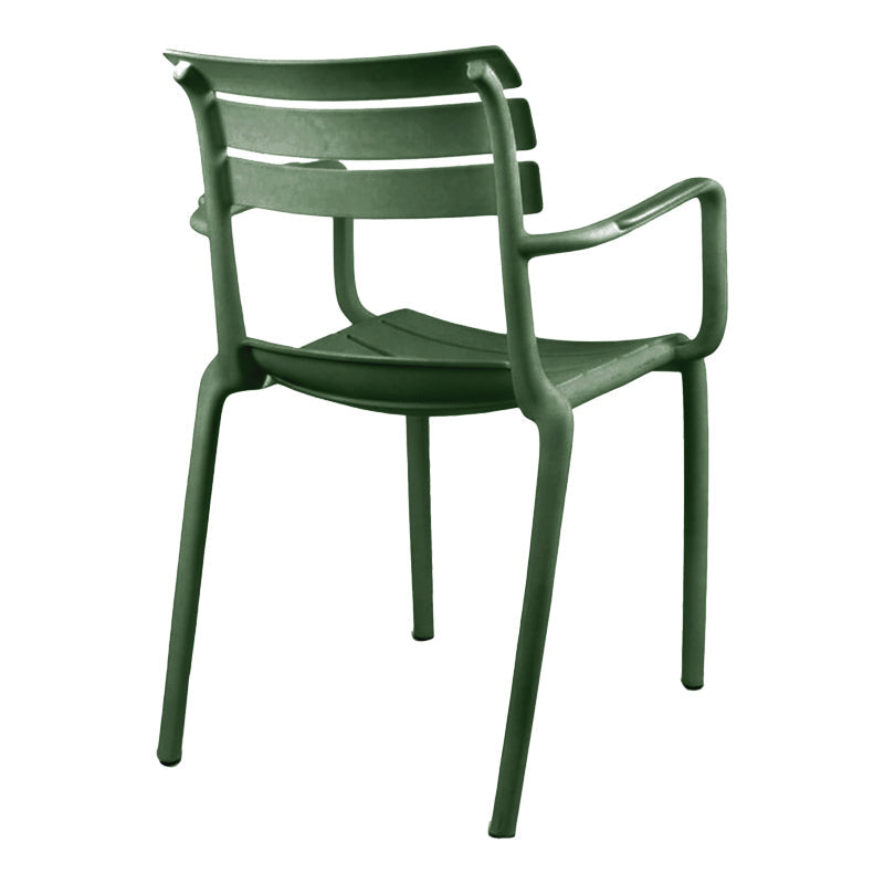Scaun cu brațe stivuibil Almea, Polipropilenă, Antracit - Verde, 58x56x82 cm - Verde