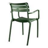 Scaun cu brațe stivuibil Almea, Polipropilenă, Antracit - Verde, 58x56x82 cm - Verde