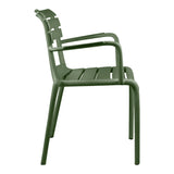 Scaun cu brațe stivuibil Almea, Polipropilenă, Antracit - Verde, 58x56x82 cm - Verde