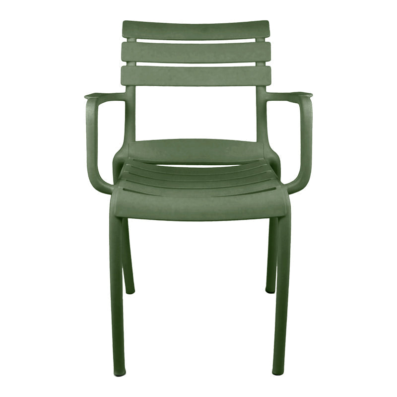 Scaun cu brațe stivuibil Almea, Polipropilenă, Antracit - Verde, 58x56x82 cm - Verde