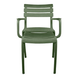 Scaun cu brațe stivuibil Almea, Polipropilenă, Antracit - Verde, 58x56x82 cm - Verde