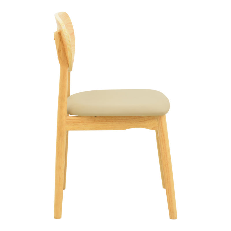 Scaun Cardith, lemn rubberwood si plywood, 48x51x78 cm - Bej