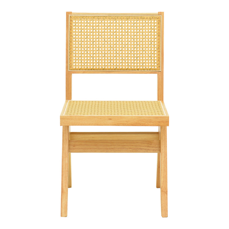 Scaun cu design natural Winslow, Lemn Rubberwood-Ratan, 46x58x80 cm
