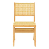 Scaun cu design natural Winslow, Lemn Rubberwood-Ratan, 46x58x80 cm