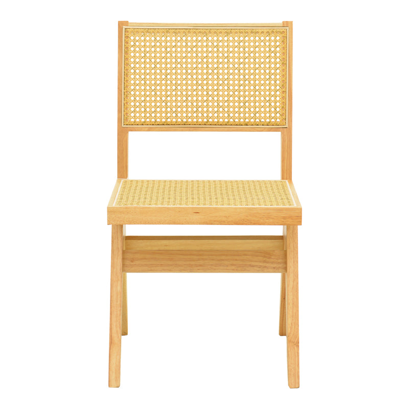 Scaun cu design natural Winslow, Lemn Rubberwood-Ratan, 46x58x80 cm, foto produs