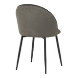 Scaun cu funcție confort Perch, Velur, Negru, 50x43x82 cm