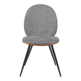 Scaun cu funcție ergonomică Nerezy, Lemn de Nuc și Țesătură, Gri, 57x48x88 cm