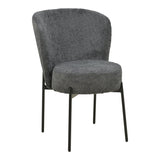 Scaun cu funcție Houlian, Stil Modern, Material textil antracit și metal, negru, 46x66x89 cm
