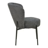 Scaun cu funcție Houlian, Stil Modern, Material textil antracit și metal, negru, 46x66x89 cm