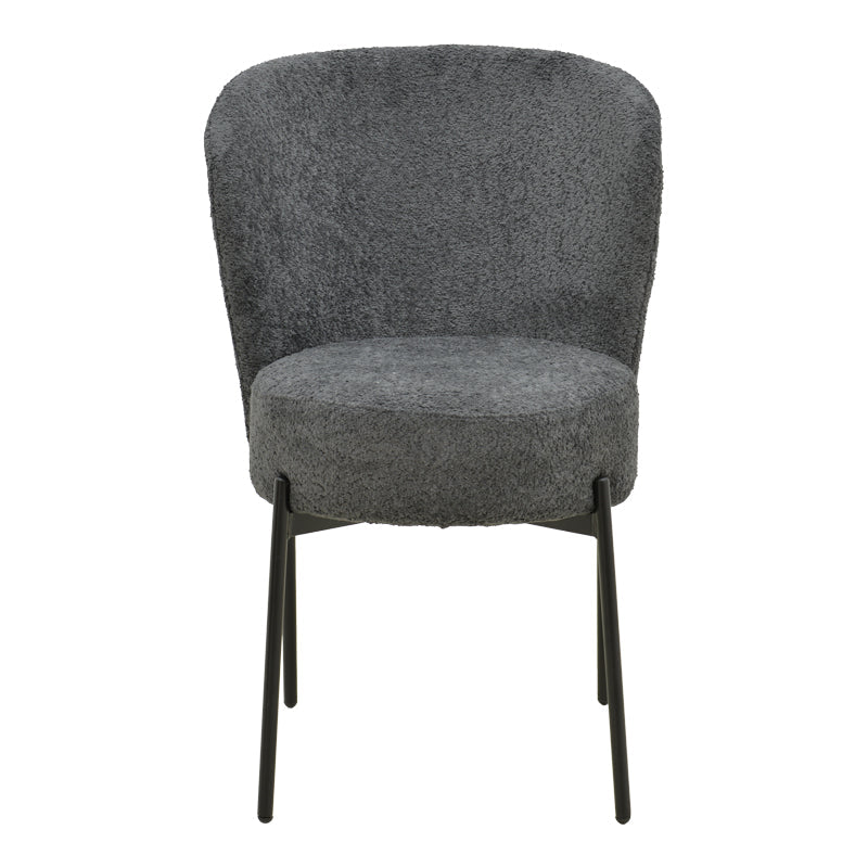 Scaun cu funcție Houlian, Stil Modern, Material textil antracit și metal, negru, 46x66x89 cm