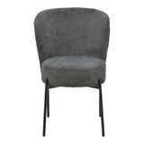 Scaun cu funcție Houlian, Stil Modern, Material textil antracit și metal, negru, 46x66x89 cm