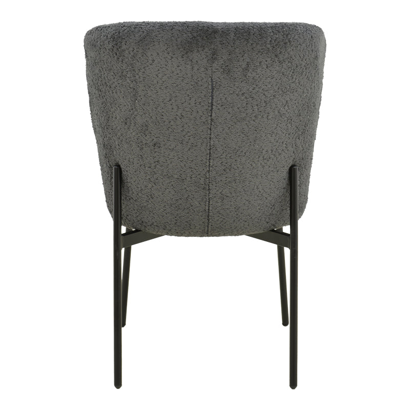 Scaun cu funcție Houlian, Stil Modern, Material textil antracit și metal, negru, 46x66x89 cm