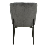 Scaun cu funcție Houlian, Stil Modern, Material textil antracit și metal, negru, 46x66x89 cm