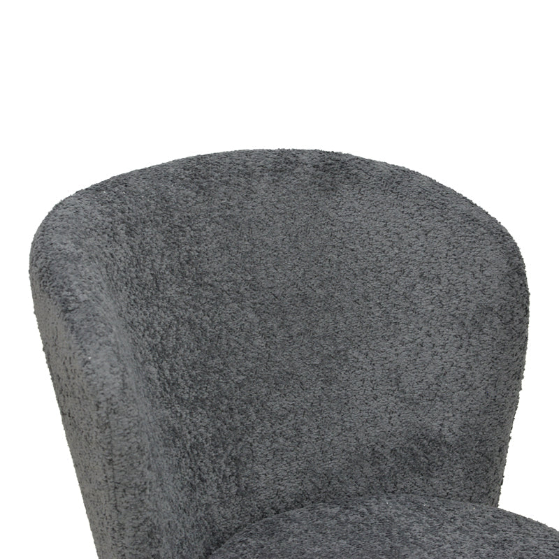 Scaun cu funcție Houlian, Stil Modern, Material textil antracit și metal, negru, 46x66x89 cm