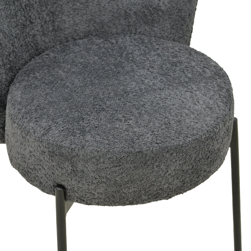 Scaun cu funcție Houlian, Stil Modern, Material textil antracit și metal, negru, 46x66x89 cm