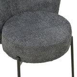 Scaun cu funcție Houlian, Stil Modern, Material textil antracit și metal, negru, 46x66x89 cm
