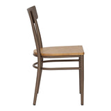 Scaun cu schelet metalic Zerca, Lemn de Cauciuc, Natural, 49x44x82 cm