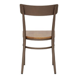 Scaun cu schelet metalic Zerca, Lemn de Cauciuc, Natural, 49x44x82 cm