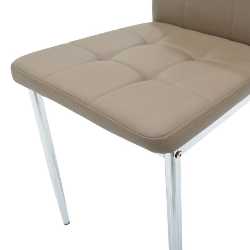 Scaun Cube, picioare, cromate, 48x50x90 cm - Bej
