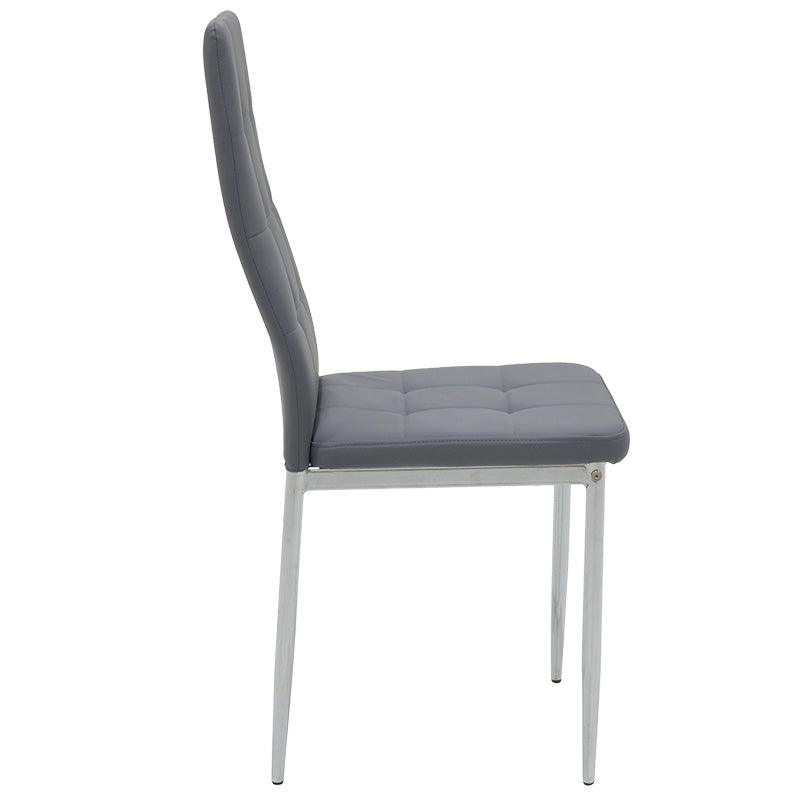 Scaun Cube, picioare, cromate, 48x50x90 cm - Gri