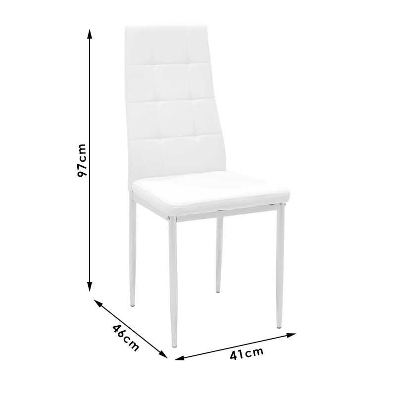 Scaun Cube, picioare, cromate, 48x50x90 cm - Gri