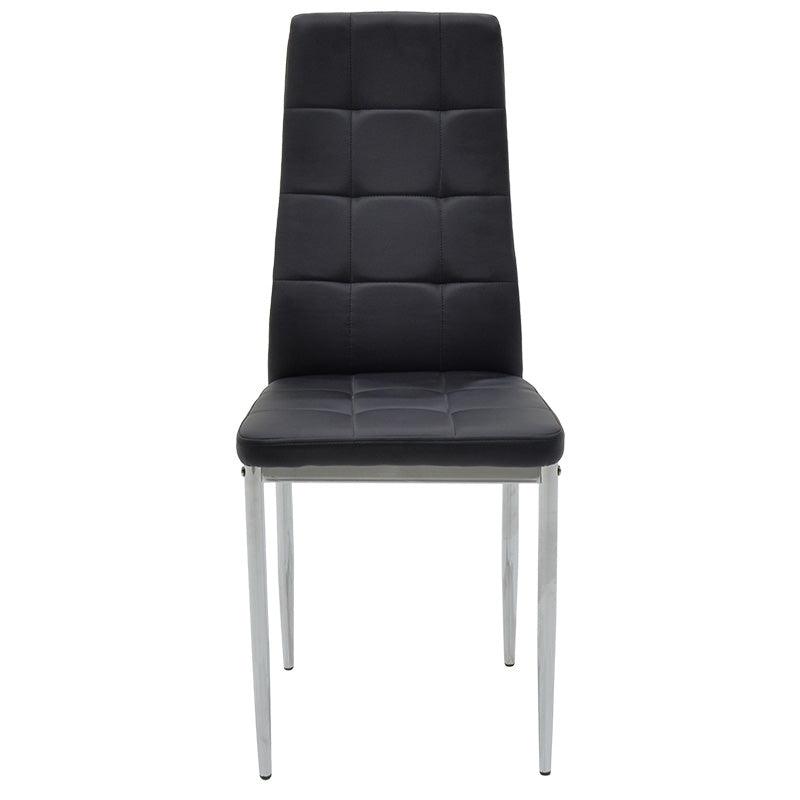 Scaun Cube, picioare, cromate, 48x50x90 cm - Negru