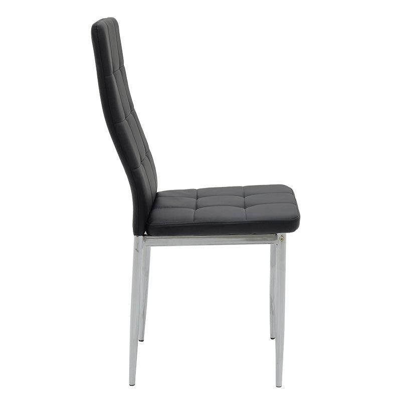 Scaun Cube, picioare, cromate, 48x50x90 cm - Negru