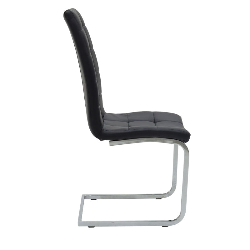 Scaun Darrell pu negru - metal, cromat, 42x49x106 cm