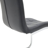 Scaun Darrell pu negru - metal, cromat, 42x49x106 cm