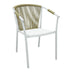 Scaun de aluminiu Convince stivuibil cu cadru alb-textilene-pe rachita Natural, Natural, 56x63x82 cm