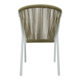 Scaun de aluminiu Convince stivuibil cu cadru alb-textilene-pe rachita Natural, Natural, 56x63x82 cm