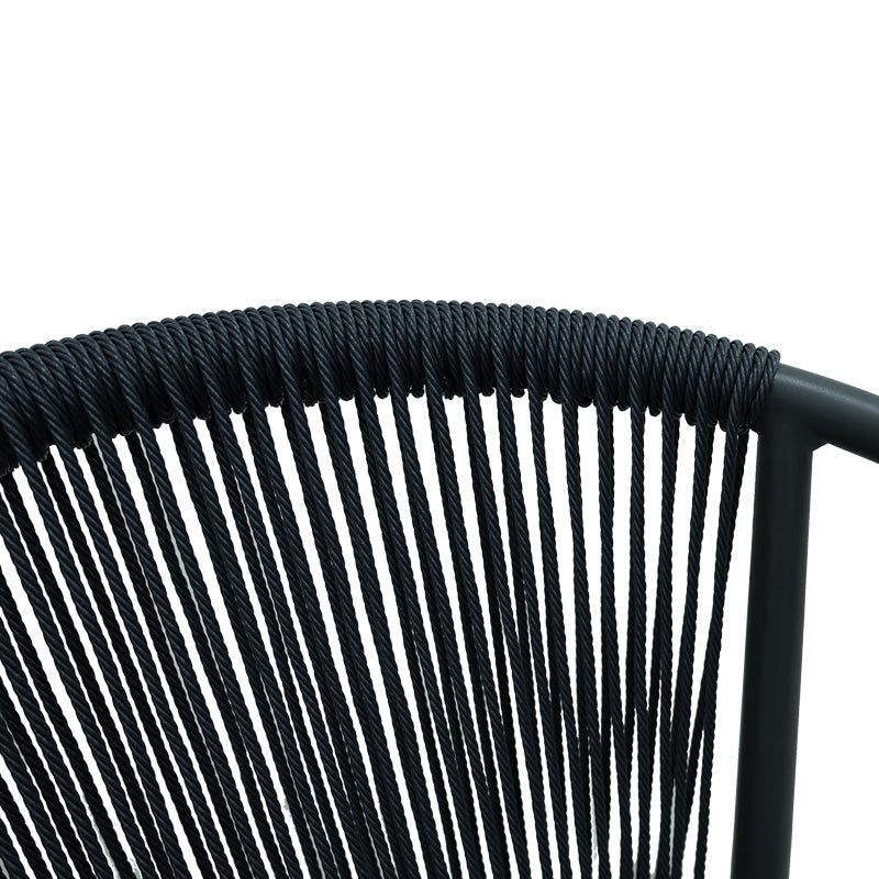 Scaun de aluminiu Convince stivuibil cu cadru Gri-textilene-pe ratan, 56x63x82 cm