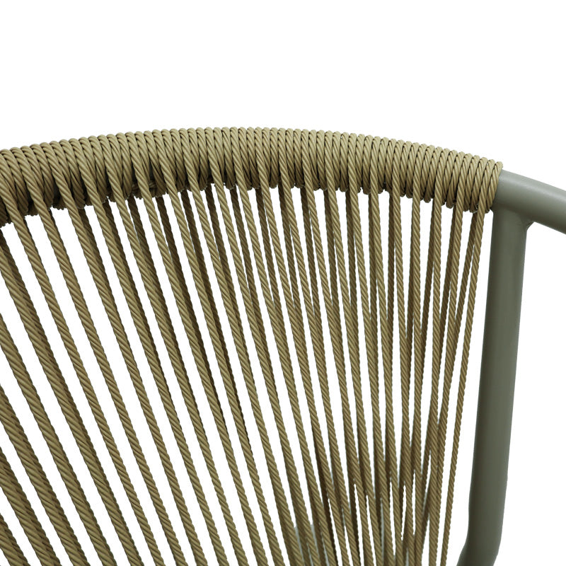 Scaun de aluminiu Convince stivuibil cu cadru maro-textilen-PE din rattan, 56x63x82 cm