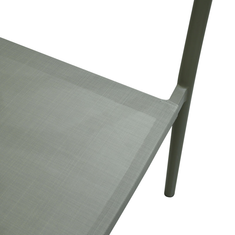 Scaun de aluminiu Convince stivuibil cu cadru maro-textilen-PE din rattan, 56x63x82 cm