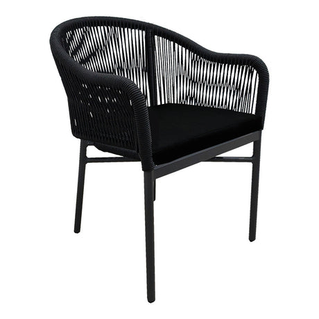 Scaun de aluminiu Legana cadru antracit-ratan, 56x66x82 cm