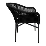 Scaun de aluminiu Legana cadru antracit-ratan, 56x66x82 cm