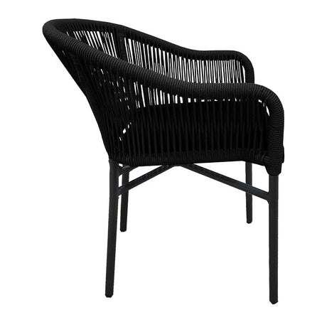 Scaun de aluminiu Legana cadru antracit-ratan, 56x66x82 cm
