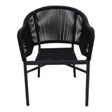 Scaun de aluminiu Legana cadru antracit-ratan, 56x66x82 cm