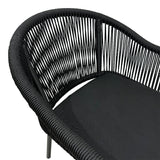 Scaun de aluminiu Legana cadru antracit-ratan, 56x66x82 cm