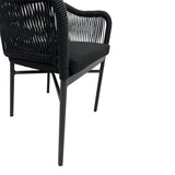 Scaun de aluminiu Legana cadru antracit-ratan, 56x66x82 cm