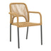 Scaun de aluminiu Norture stivuibil cadru antracit-ratan, Natural, 57x63x82 cm