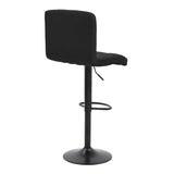 Scaun de bar ajustabil pe înaltime Remina, Catifea Neagra, Baza, Mata, Bej - Negru, 44x44x112 cm - Negru