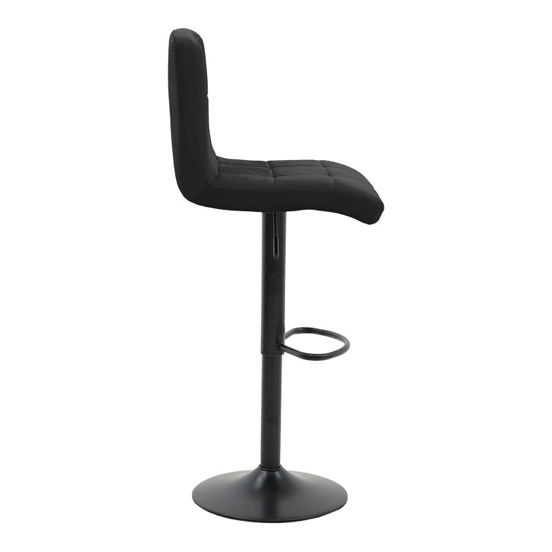 Scaun de bar ajustabil pe înaltime Remina, Catifea Neagra, Baza, Mata, Bej - Negru, 44x44x112 cm - Negru