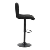 Scaun de bar ajustabil pe înaltime Remina, Catifea Neagra, Baza, Mata, Bej - Negru, 44x44x112 cm - Negru
