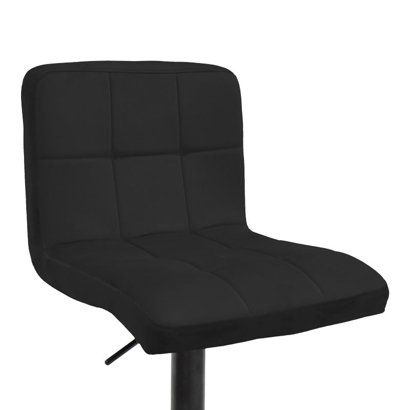 Scaun de bar ajustabil pe înaltime Remina, Catifea Neagra, Baza, Mata, Bej - Negru, 44x44x112 cm - Negru