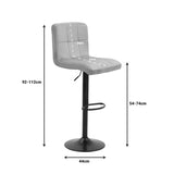 Scaun de bar ajustabil pe înaltime Remina, Catifea Neagra, Baza, Mata, Bej - Negru, 44x44x112 cm - Negru