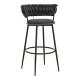 Scaun de Bar Alkia I textil, neagra, 50x56x95 cm