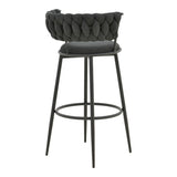 Scaun de Bar Alkia I textil, neagra, 50x56x95 cm